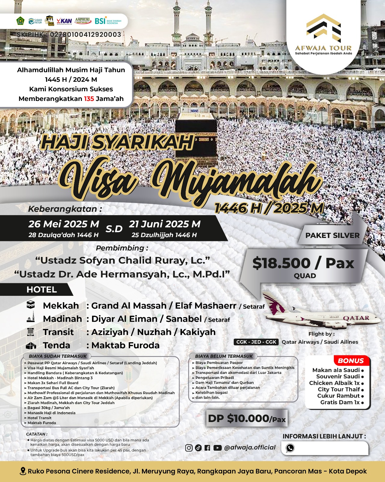 Haji Syarikah Visa Mujamalah Paket Silver